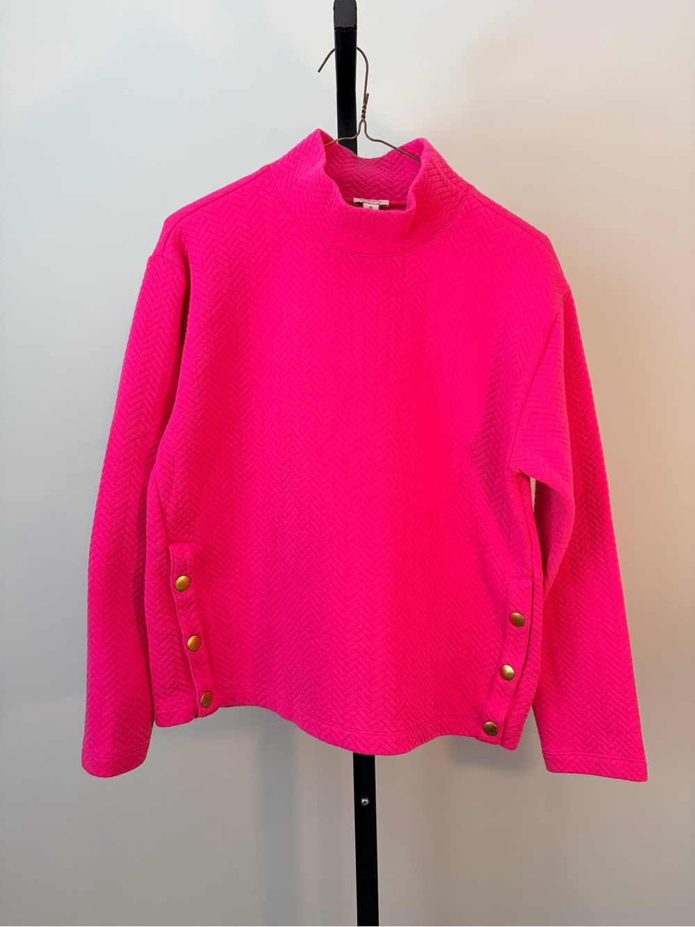 J Crew Bright Pink Women's Mock Neck Sweater
